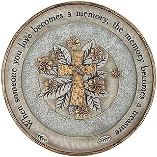 Carson Home Accents 12356 10 Inch Resin Outdoor Decor Treasured Memory Garden Stone Plaque with Bronze Accents