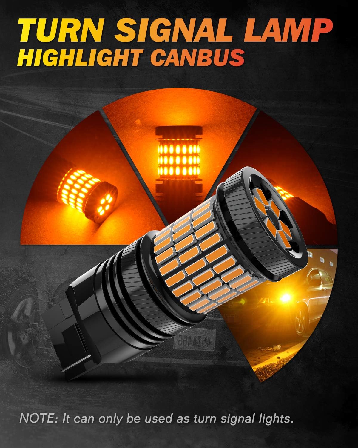 Size comparison between OUSHI LED bulb and a standard halogen bulb, showing similar dimensions for easy replacement.