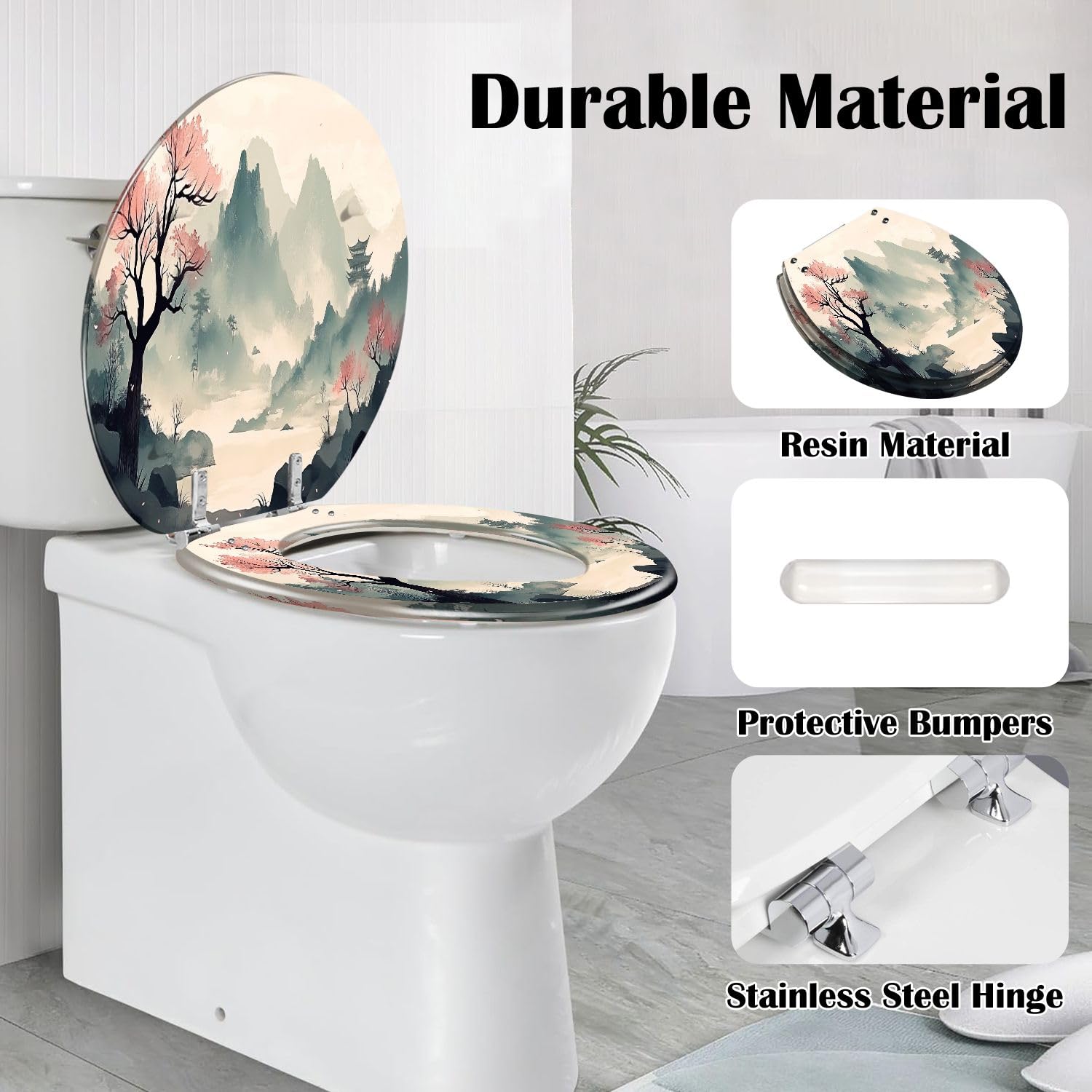 Sedile WC Vovo con chiusura ammortizzata per il bagno.