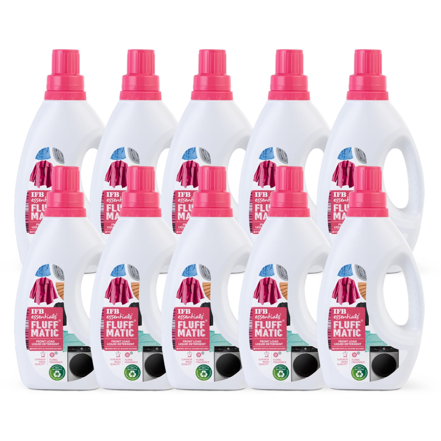 IFB essentials Fluff Matic Front Load Liquid Detergent 880 ml (Pack of 10)-image-18