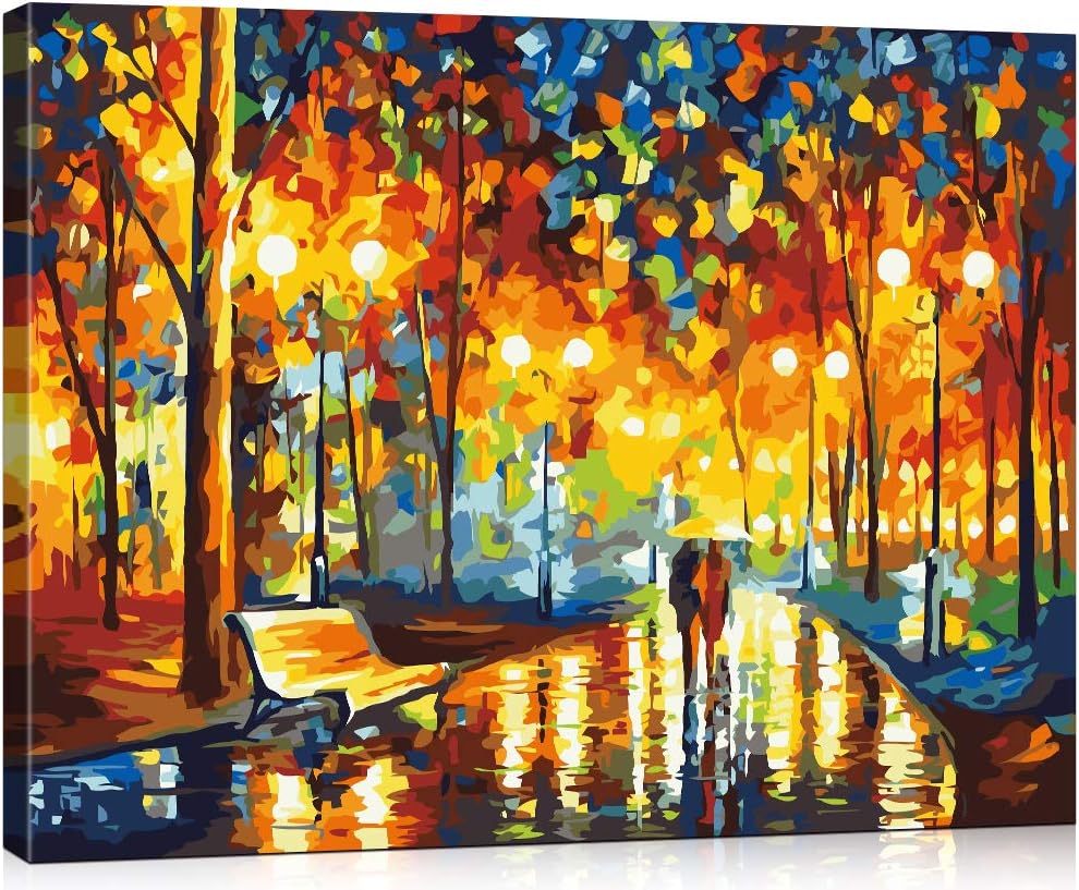 Suntown Wooden Framed Paint by Numbers for Adults and Kids 40 x 50cm Canvas Painting with Brushes and Acrylic Paints - You and Me (Canvas is Pre-Mounted)