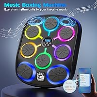Vista 6 de Music Boxing Machine, Smart Music Punching Machine for Adults Kids, Bluetooth Music Sync, Wall-Mounted Workout/Training Equipment with Boxing