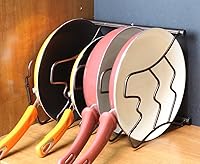 Vista 3 de DecoBros - Estante organizador de sartenes para encimera de cocina, bronce