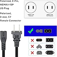 Vista 2 de Guy-Tech AC en el cable de alimentación enchufe enchufe plomo para Insignia 32 "clase LED 720p Smart Roku TV NS-32DR310NA17 NS32DR310NA17