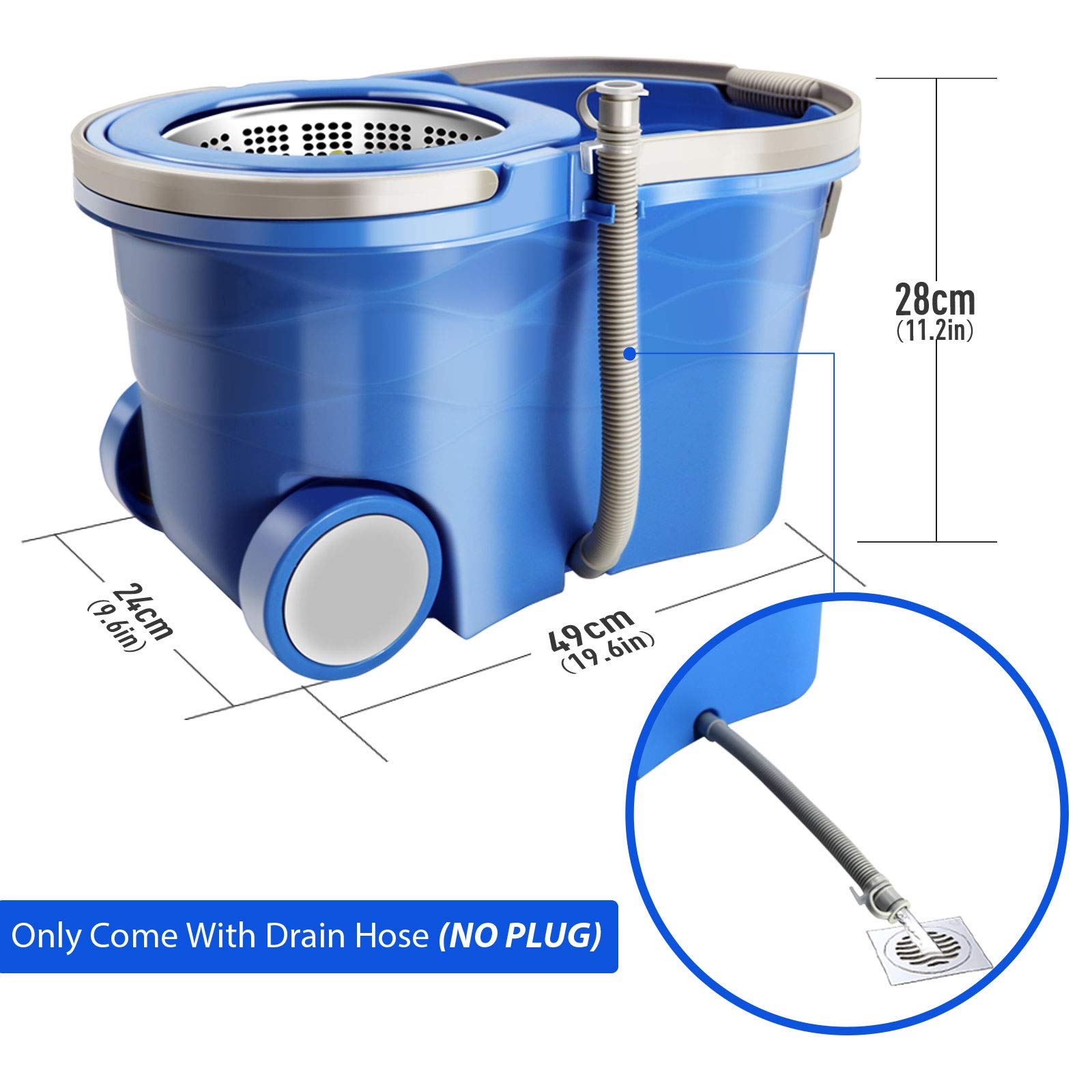 MASTERTOP Mop Bucket with Wringer Set Floor Mop, Spin Mop with 2