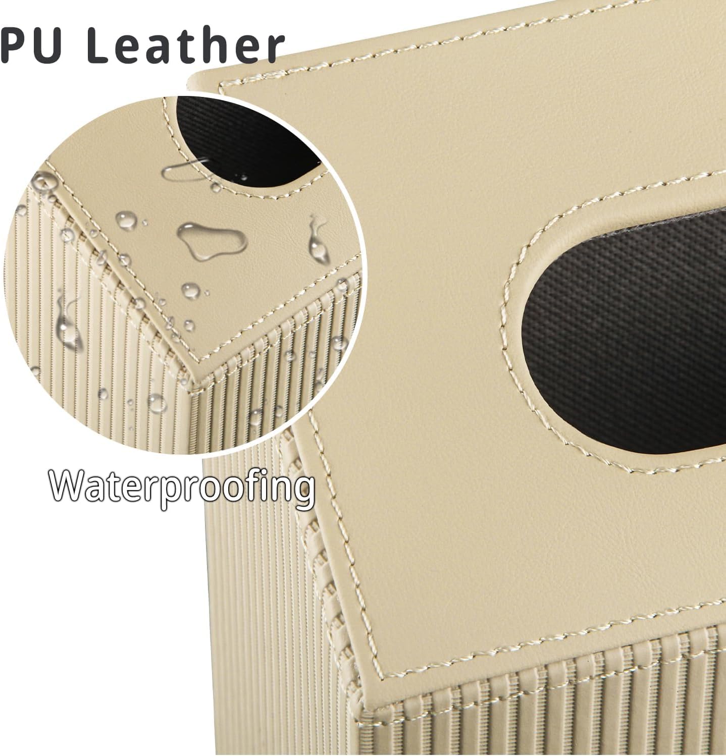 PUSU PU Leather Hand Towel Box Cover-Compatible with Disposable Paper Hand Towels, Wall-Mounted Paper Towel Dispenser Holder, Napkin Organizer for Bathroom, Kitchen, Restroom, Home Decor
