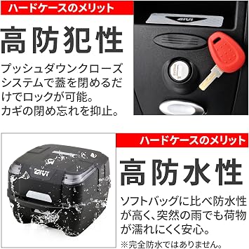 GIVI ジビ Motorcycle Rear Box, Monolock, 33L ATLAS Series B33N2MD, Smoke Lens 31432