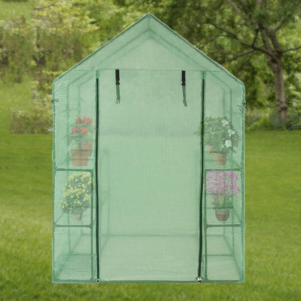Serra da Giardino Copertura Griglia in PVC Walk-in, Impermeabile Anti-UV, 143x73x195 Cm