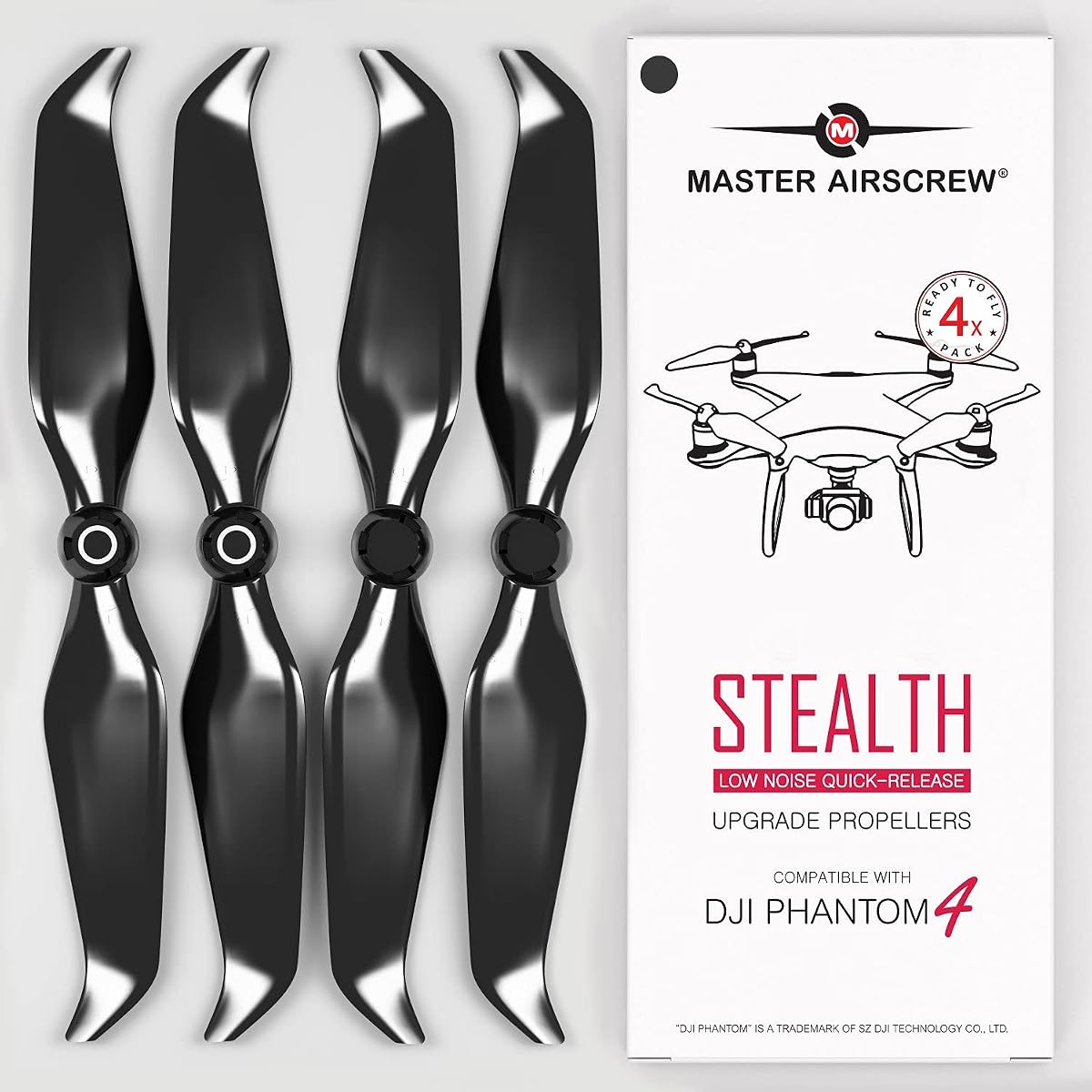 Hélices Master Airscrew Stealth para DJI Phantom 4 - Negro, 4 piezas