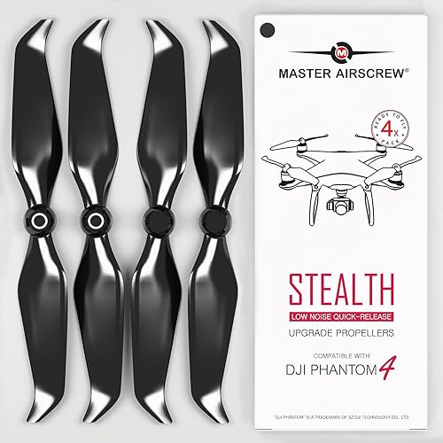 Master Airscrew Hélices Stealth para DJI Phantom 4 - Negro, 4 piezas