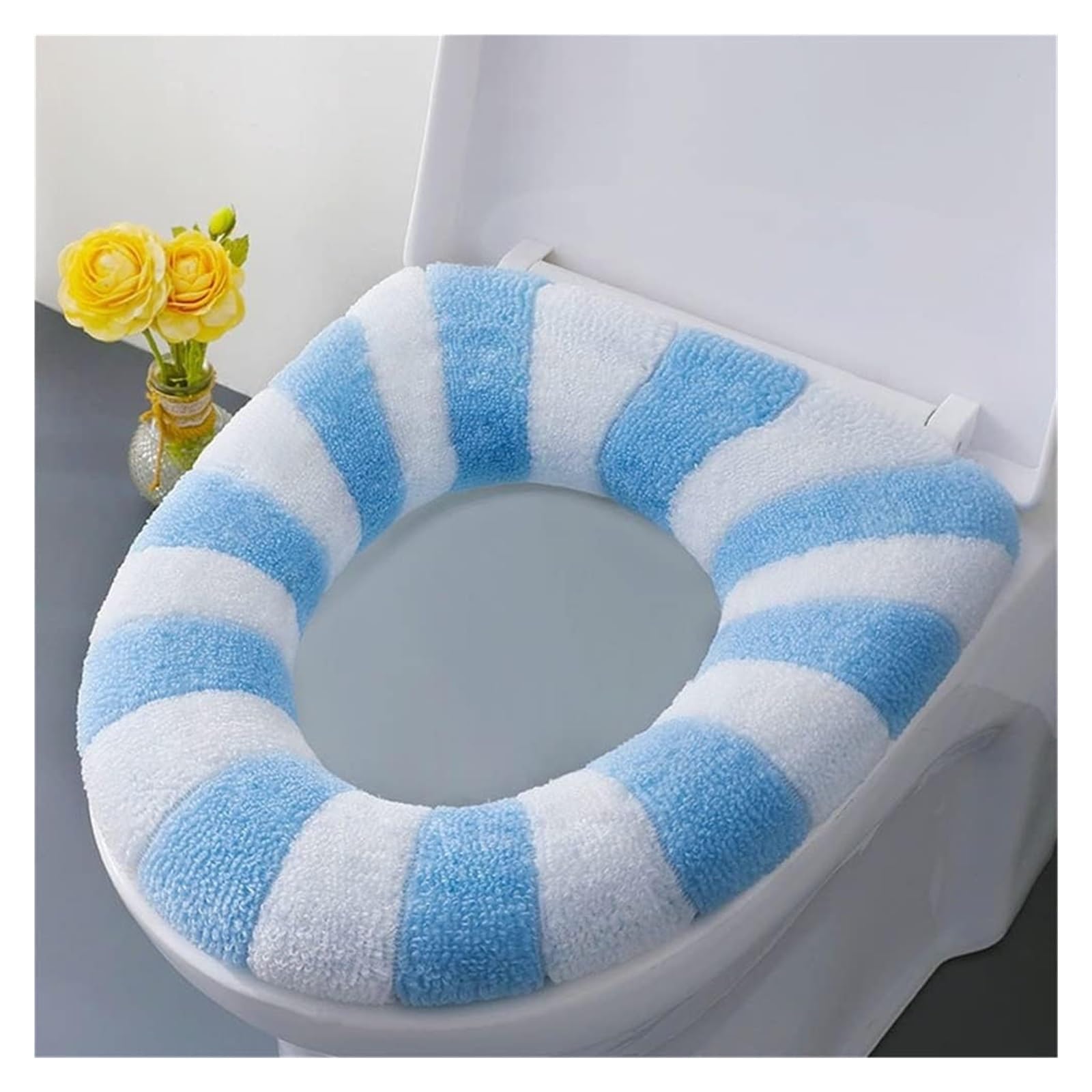 KFGISD CushionHome Decor Cover Toilet Lid Accessories Universal Cover ，Toilet Seat Covers(Blu)