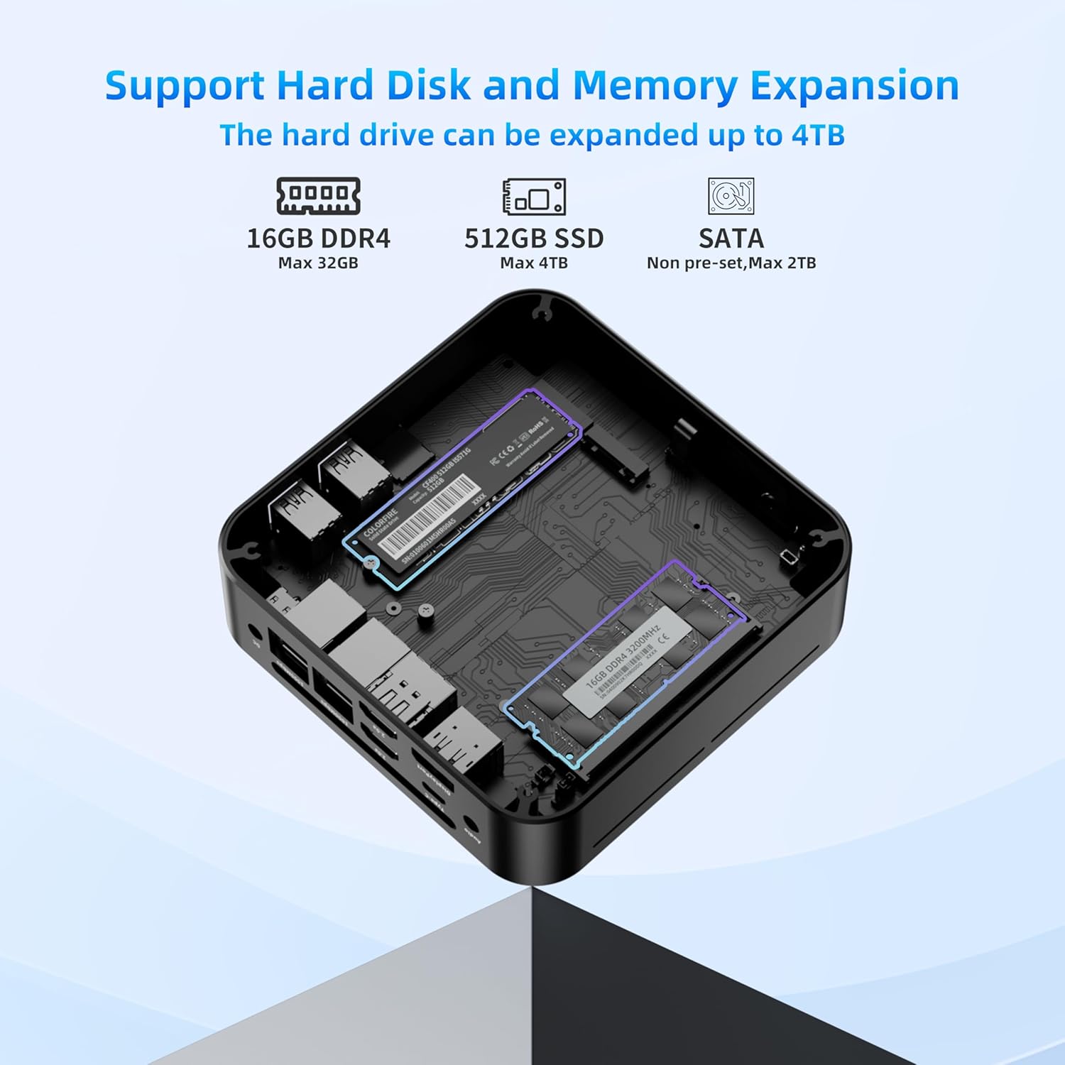 DreamQuest Mini PC Windows 11 Pro Pre-Installed Intel N95 (up to 3.4GHz) 16GB DDR4 RAM 512GB PCIe M.2 SSD Mini Desktop Computer 4K UHD/WiFi 5/USB3.1/BT5.0/Micro PC for Home & Business - Image 5