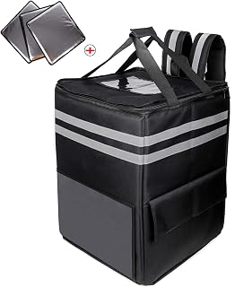 Large Insulated Pizza Delivery Bag, Food Delivery Backpack, Leak-Proof Thermal Backpack,Soft Sided Cooler Grocery Backpack for Take Out/Travel