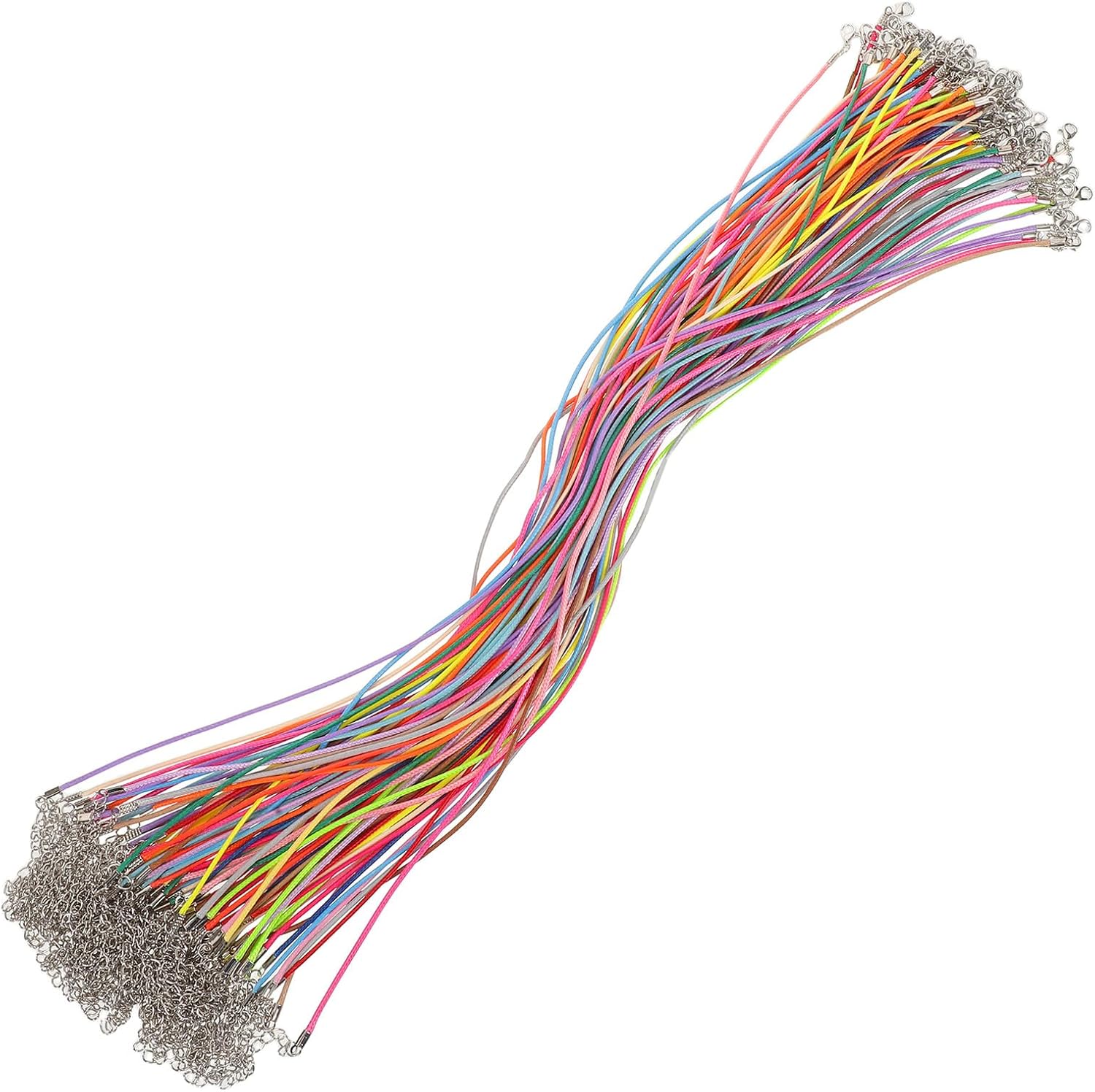 100pcs Waxed Necklace Cord for Jewelry Making, Beginner Bracelet Beading