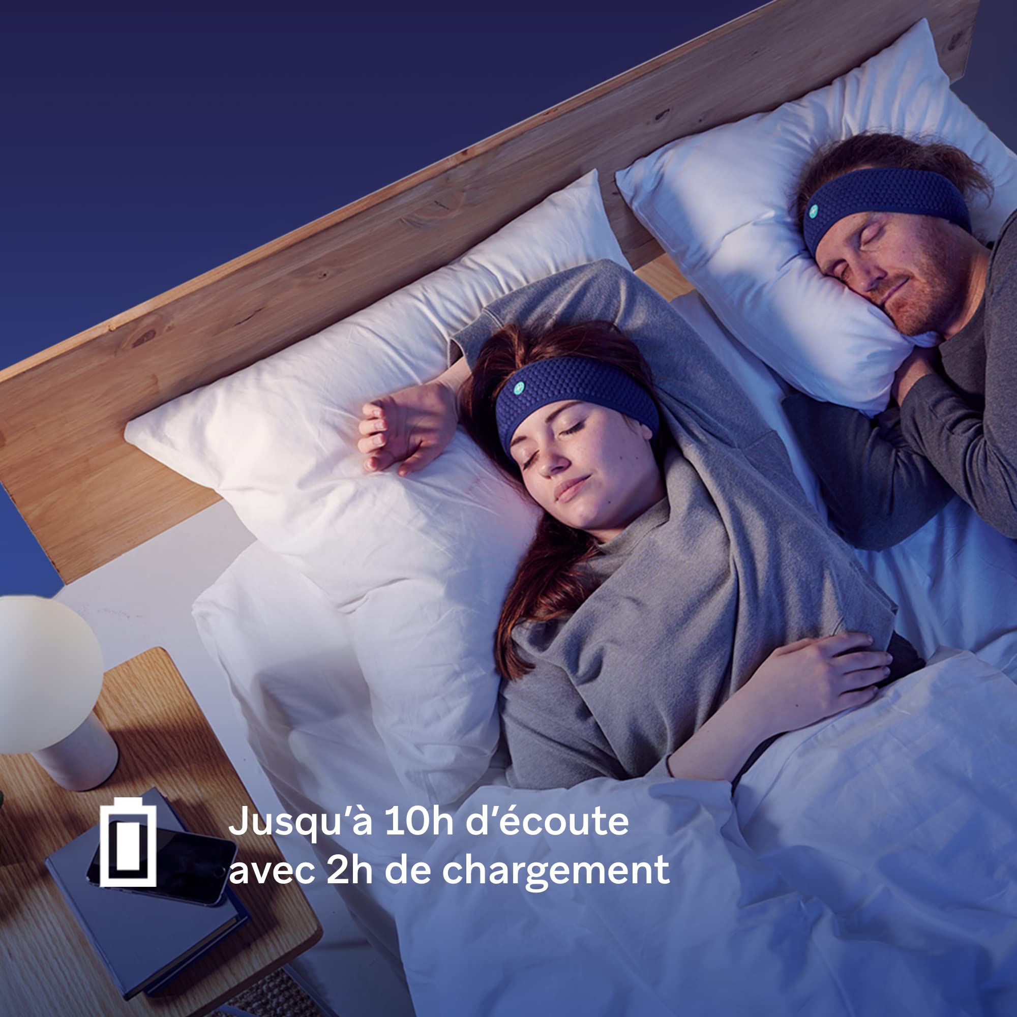 Hoom Banda innovadora para Dormir, Altavoz Bluetooth ultraplano, Cargador Incluido, Acceso Gratuito a Historias hipnóticas Creadas por Sleep Experts (Talla M-L)