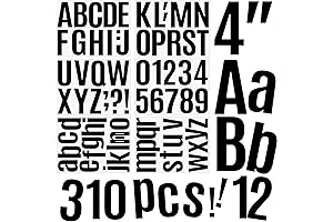 310 Piece 4 Inch Bulletin Board Black Letters