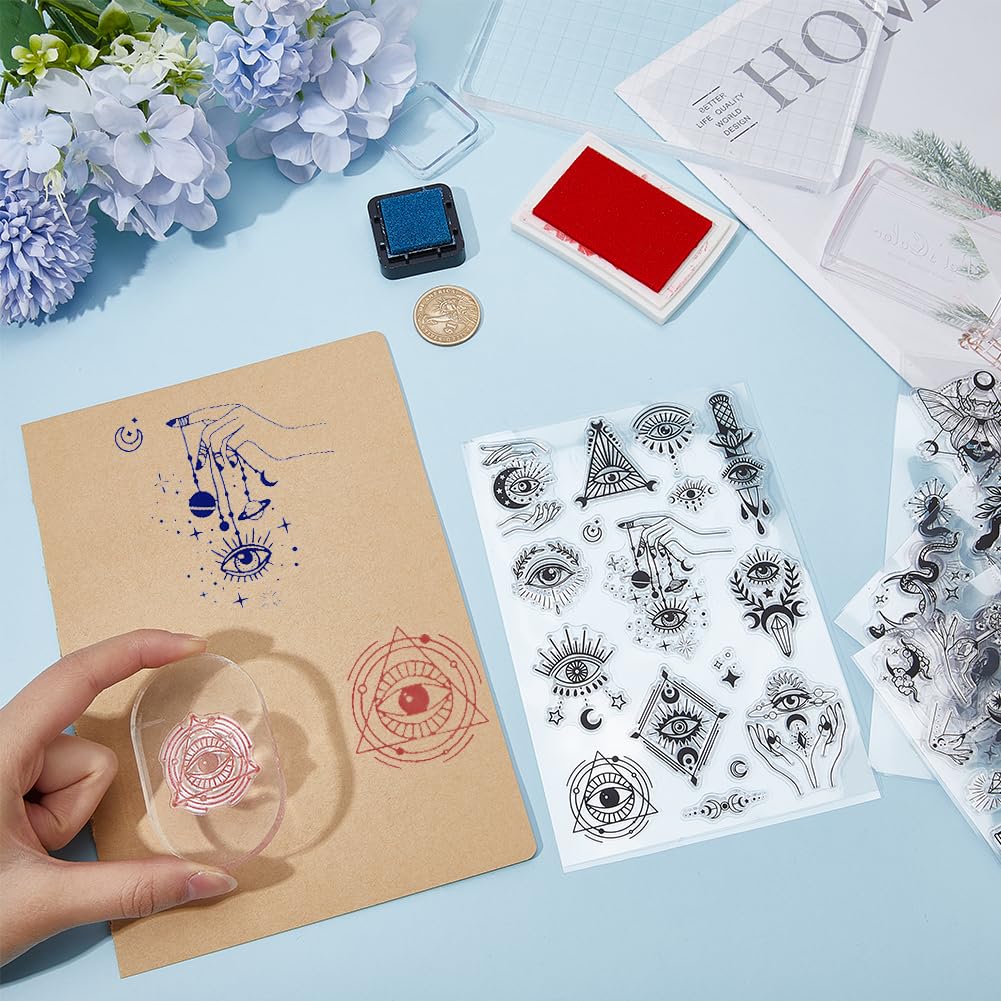 Timbri Trasparenti Elementi Di Divinazione - Strega, Candele, Sfere Di Cristallo - Per Fai Da Te E Decorazione - Foto 4