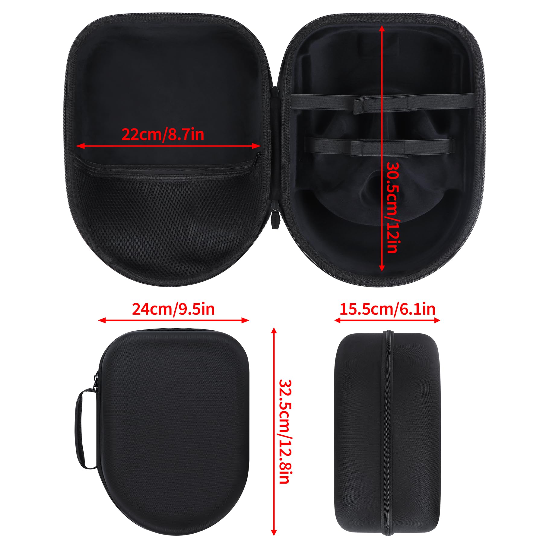 Dur Étui de Protection Compatible avec Meta Quest 2/3/3S Virtual Reality Casque et Accessoires de Contrôleur (Noir)