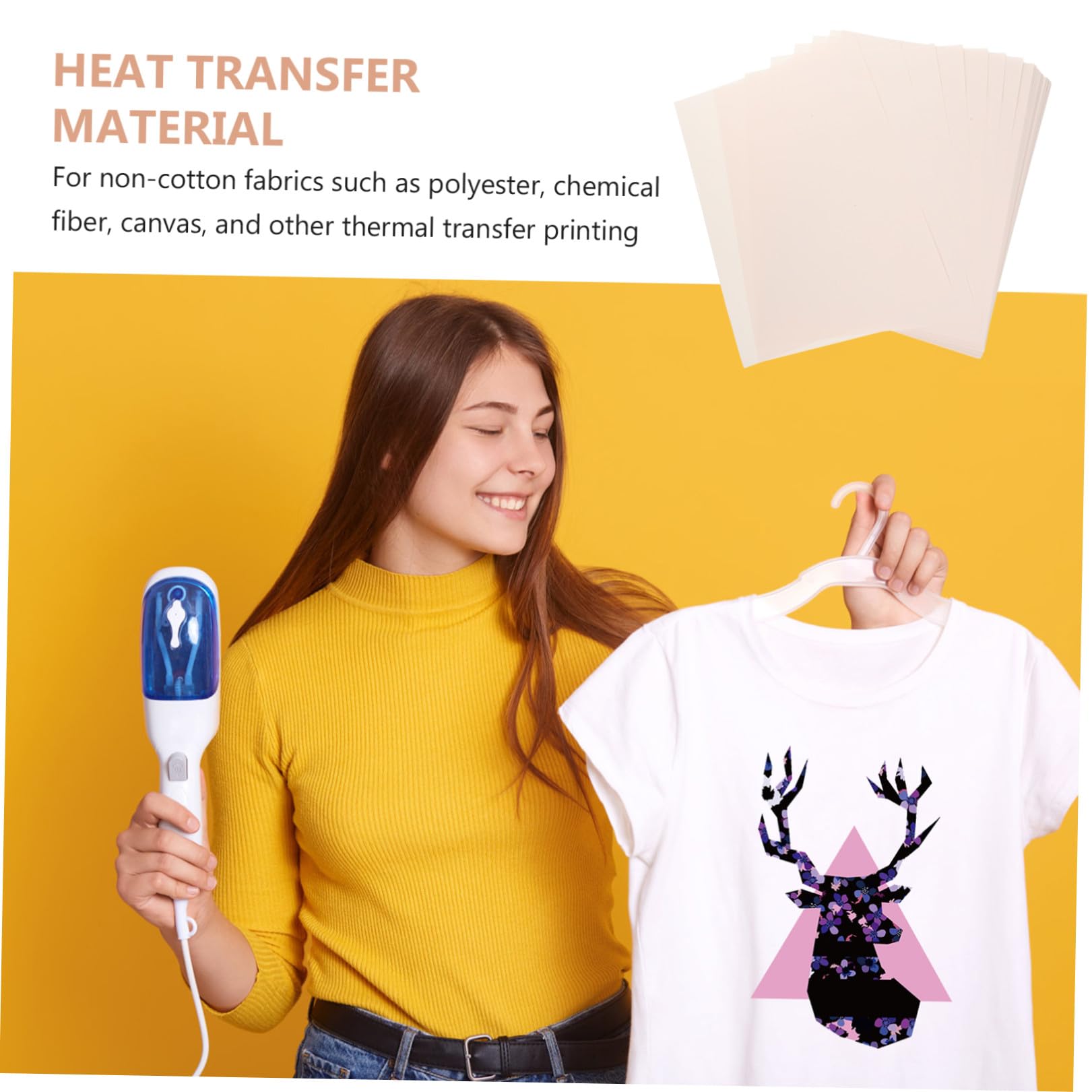 Sewroro 100 Stück Teiliges Sublimationspapier Hitzebeständiges Transfermaterial für Textilien Schnelltrocknend Reißfest für Polyester Sweatshirts Personalisierbare T Shirts und Taschen