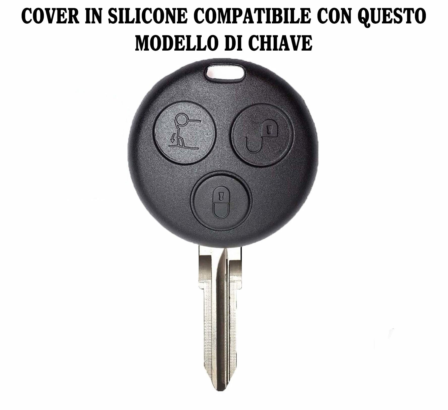 TEKLIGHT Guscio Portachiavi Cover Silicone VARI COLORI Protezione Copri Chiave Telecomando Auto 3 Tasti Compatibile Con Smart 450 2007-2013 Roadster City-Coupé Fortwo Forfour (BLU