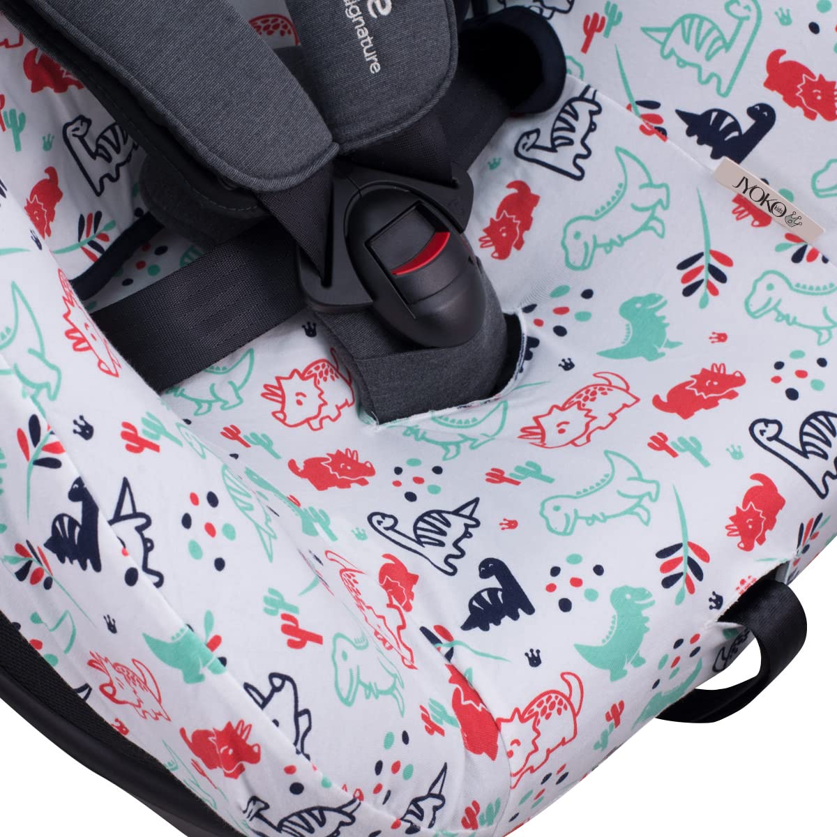 JYOKO Kids Bezug kompatibel mit Joie Spin 360, Nuna Rebl, Baumwolle Dino Party