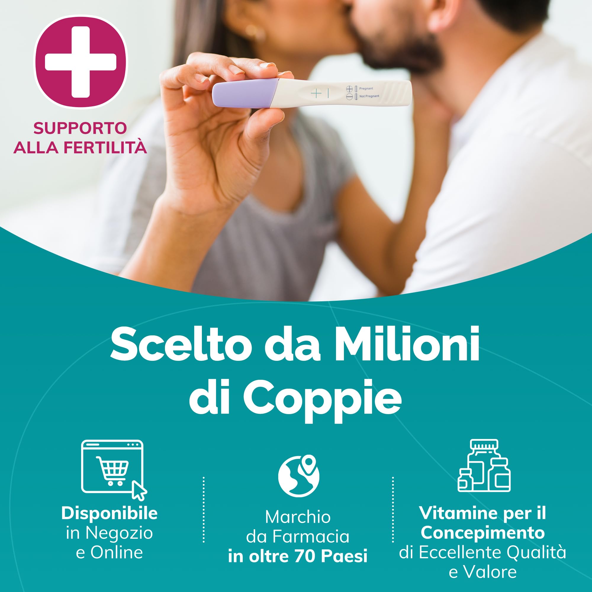 Conceive Plus Ovulation Support, Supporto per policistico e Ovulazione, Myo-Inositolo e D-Chiro-Inositolo, 120 capsule