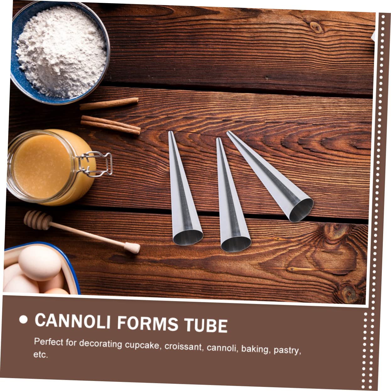 Mikinona Cannoli Molds 12pcs Tube Molds Stainless Steel for Baking Decorative Stick Easy to Use