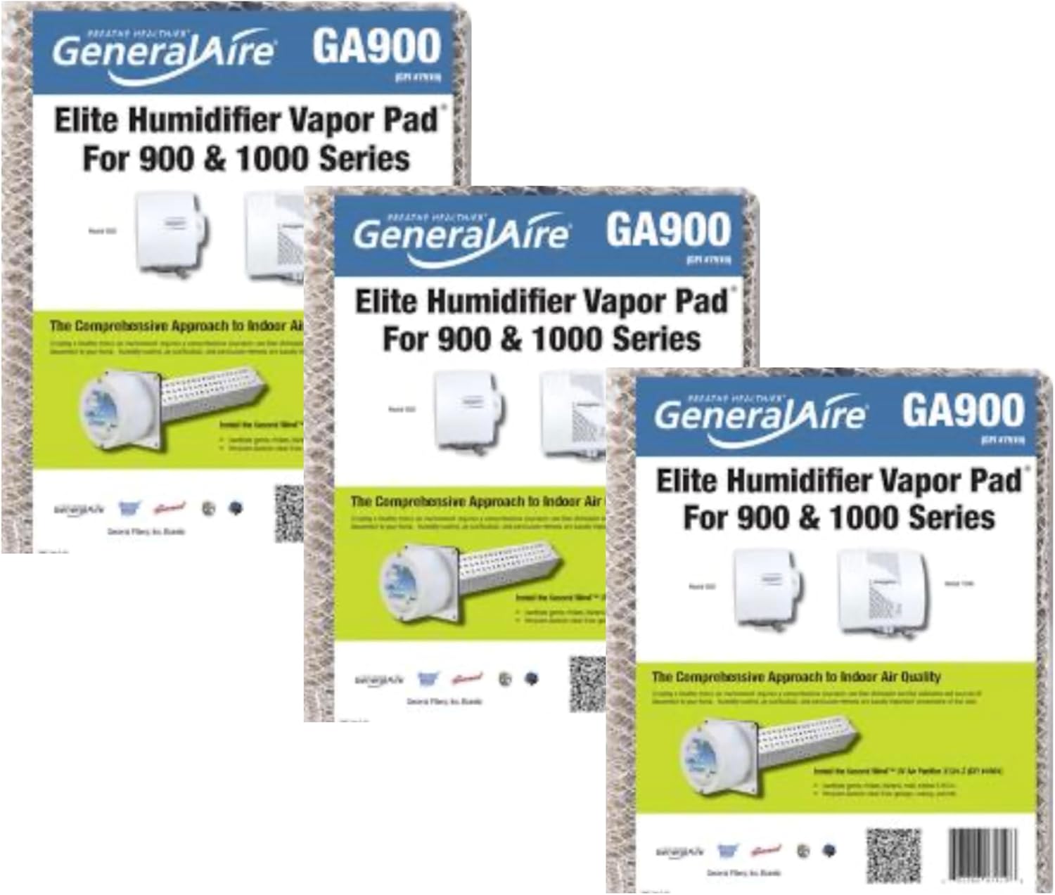 3 PACK compatible with GeneralAire GA900 Humidifier Water Filter PAD PANEL for 900 & 1000 Humidifiers - GFI #7919 GA19