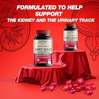 grow vitamin Premium Kidney Cleanse Supplement – Powerful Kidney Support Formula with Cranberry Extract Helps Support Healthy Kidneys & Urinary Tract Support– 60 Vegetarian Capsules