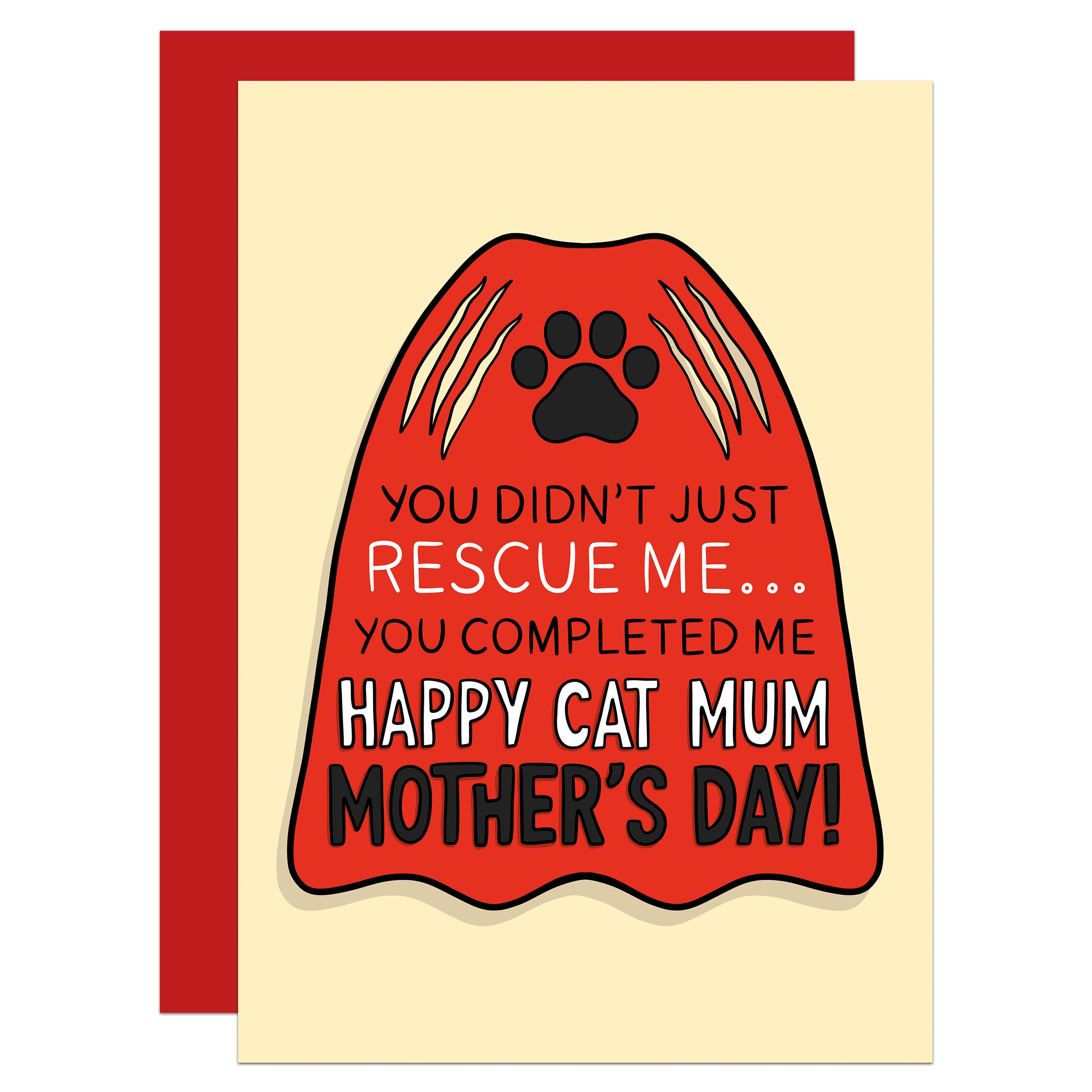 Rescue Cat Mothers Day Card, Cat Mum, Funny, Adoption (Cat)