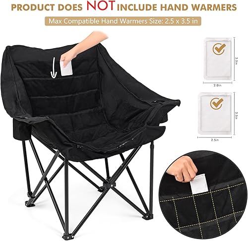 Miniatura 6 de WARM-U-FEET Silla de campamento de gran tamaño con bolsillo para el pie, calentador de manos para una silla térmica de bricolaje, deportes de
