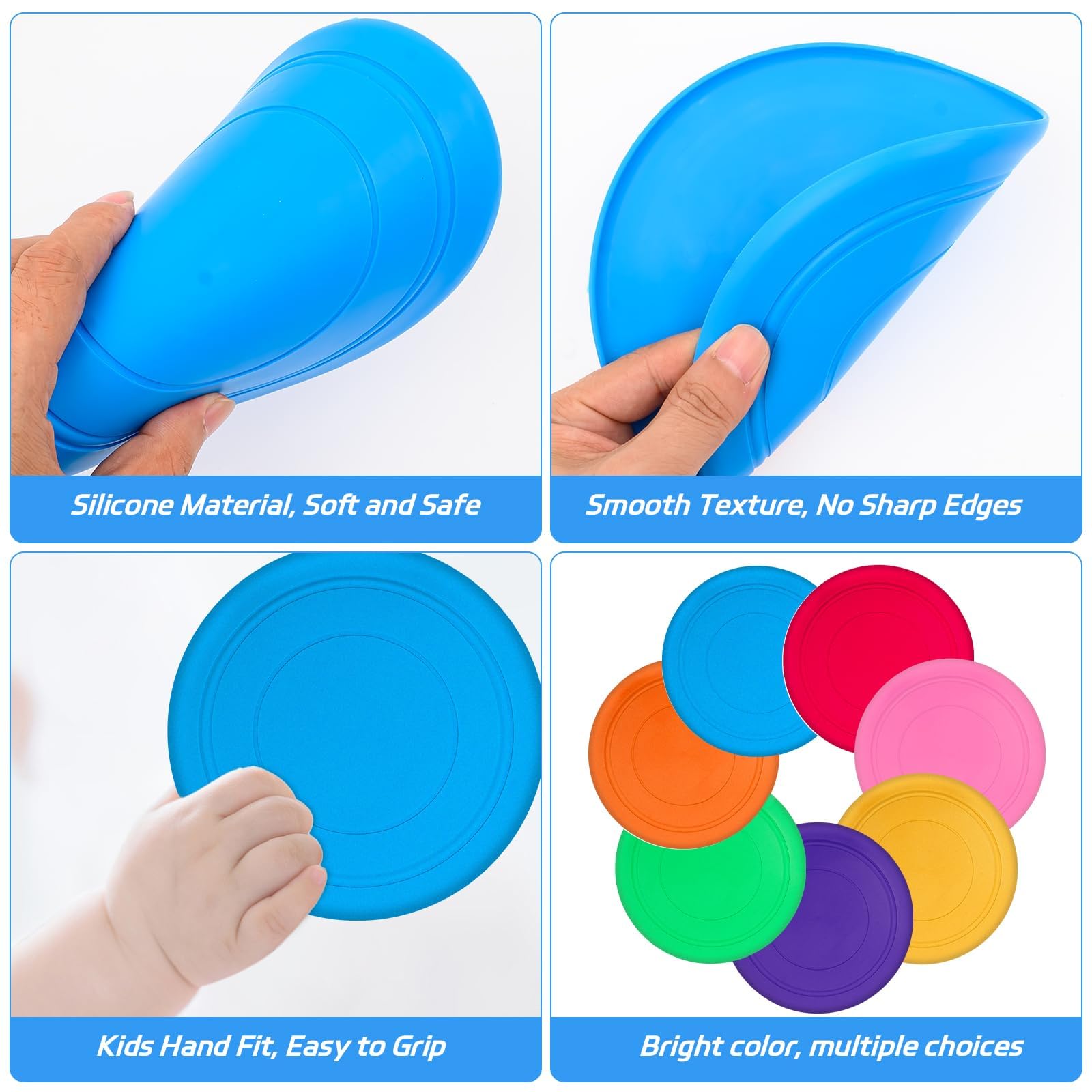 28 dischi volanti per bambini, 18 cm, in morbido silicone, dischi volanti per cani, giochi all'aperto, volantini per giardino, prato, giochi sportivi, scuola materna insegnamento