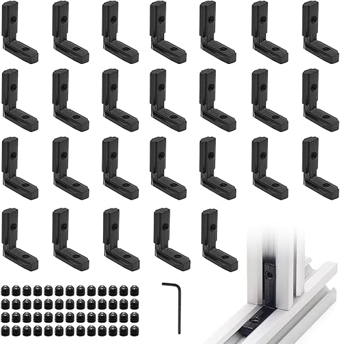 Miniatura 286 de 10 unids 2020 placa de extrusión de aluminio conector esquina L soporte 8020 V ranura hardware ranura T accesorios con tuercas en T y tornillos