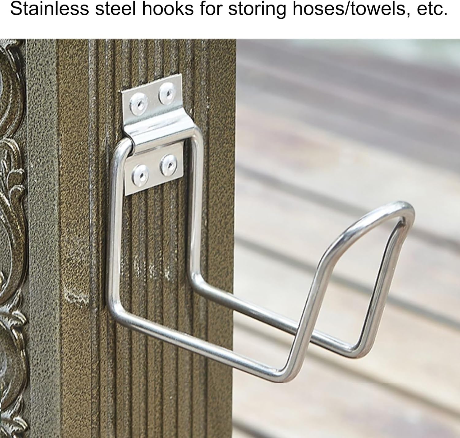 Brown Vertical Garden Fountain - Decorative Water Column & Hose Holder - Stylish Outdoor Water Feature for Garden Decor & Efficient Watering Solution