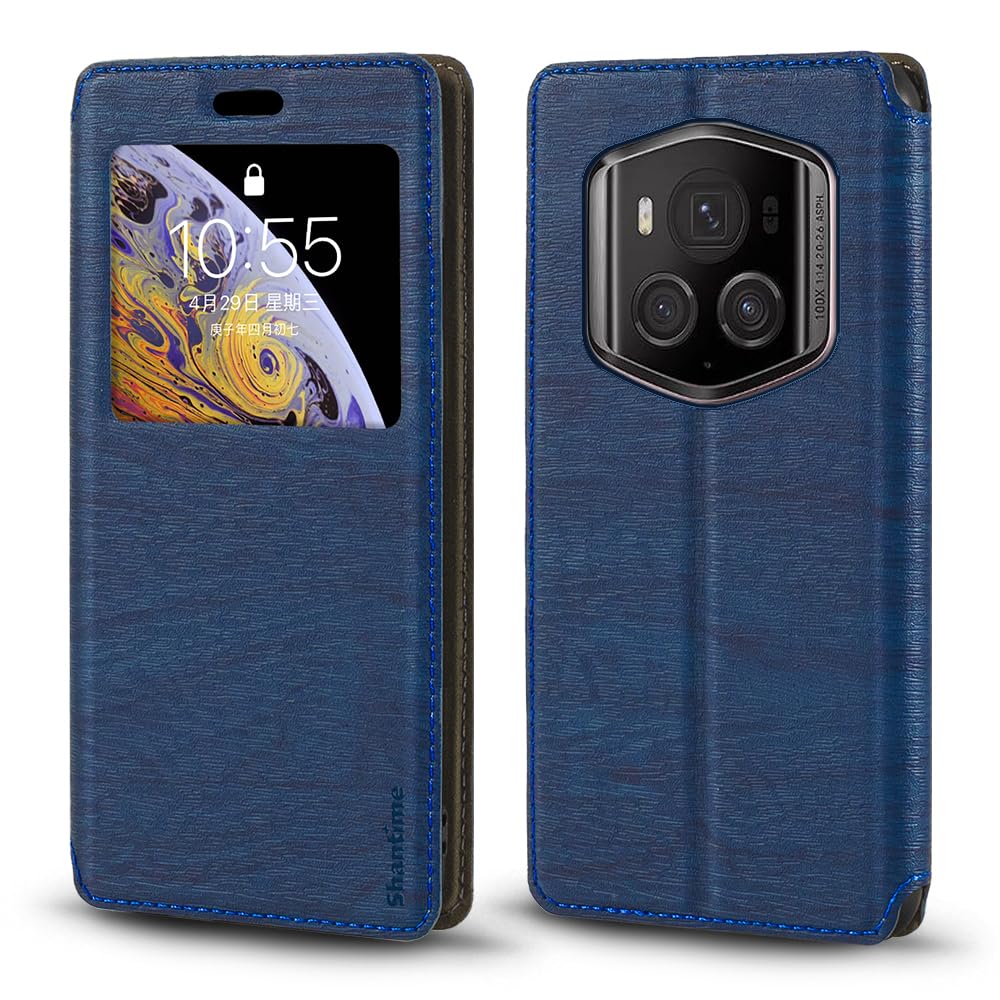 Custodia Flip in Pelle PU Bicolore con Chiusura Magnetica Invisibile Compatibile con Huawei Honor Magic 6 Pro 5G, Cover Elegante e Protettiva ( Rosso