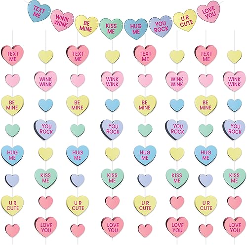 KatchOn, Cartel de decoración de corazones de conversación de San Valentín, grande de 10 pies, sin bricolaje, decoraciones de corazones de