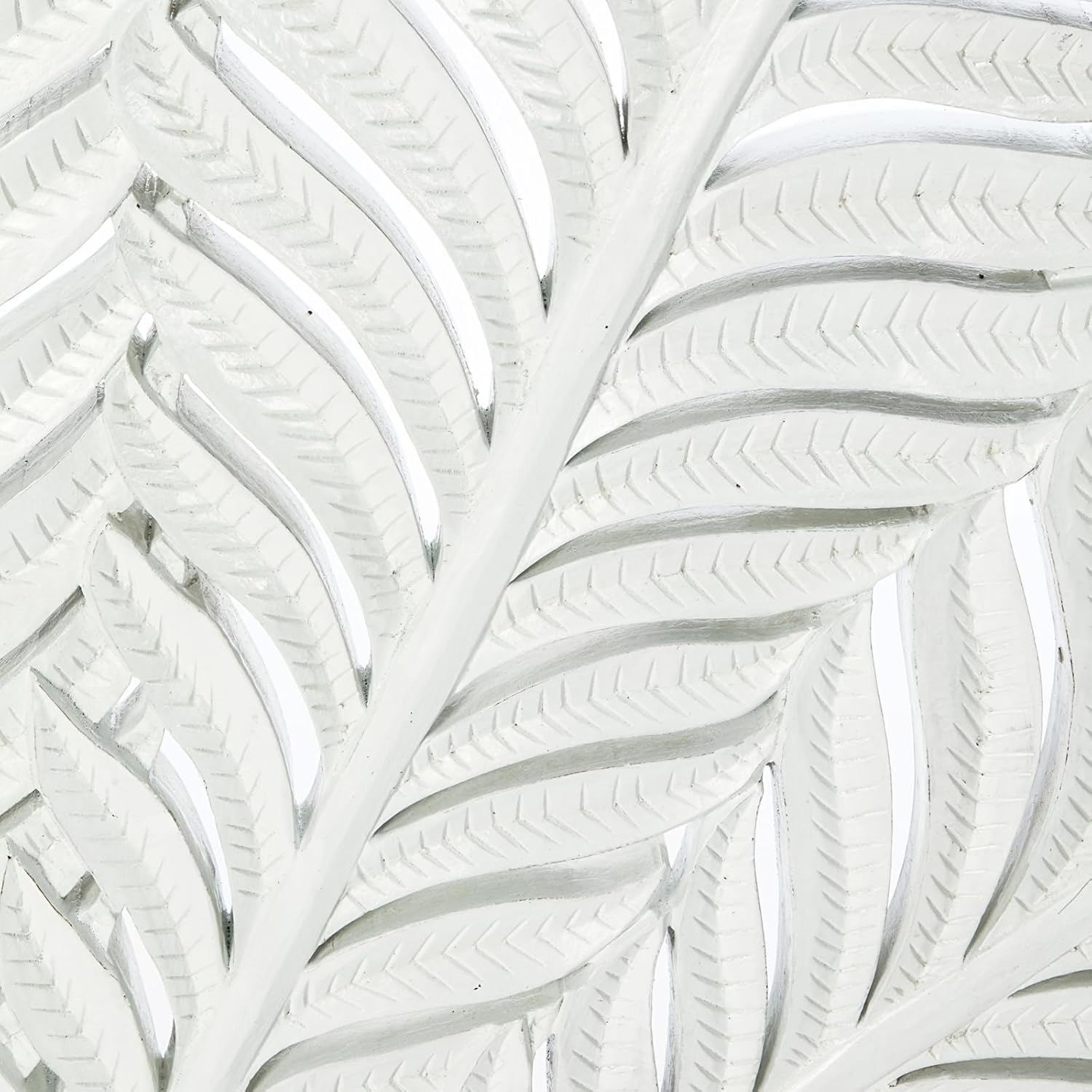 Handmade Carved Half Moon Palm Leaf Bed Headboard Wall Decor White Leaf Wall Art Bed Headboard Home Decor (Twin XL Size- 55x40x1 -inches) | Engineered Wood