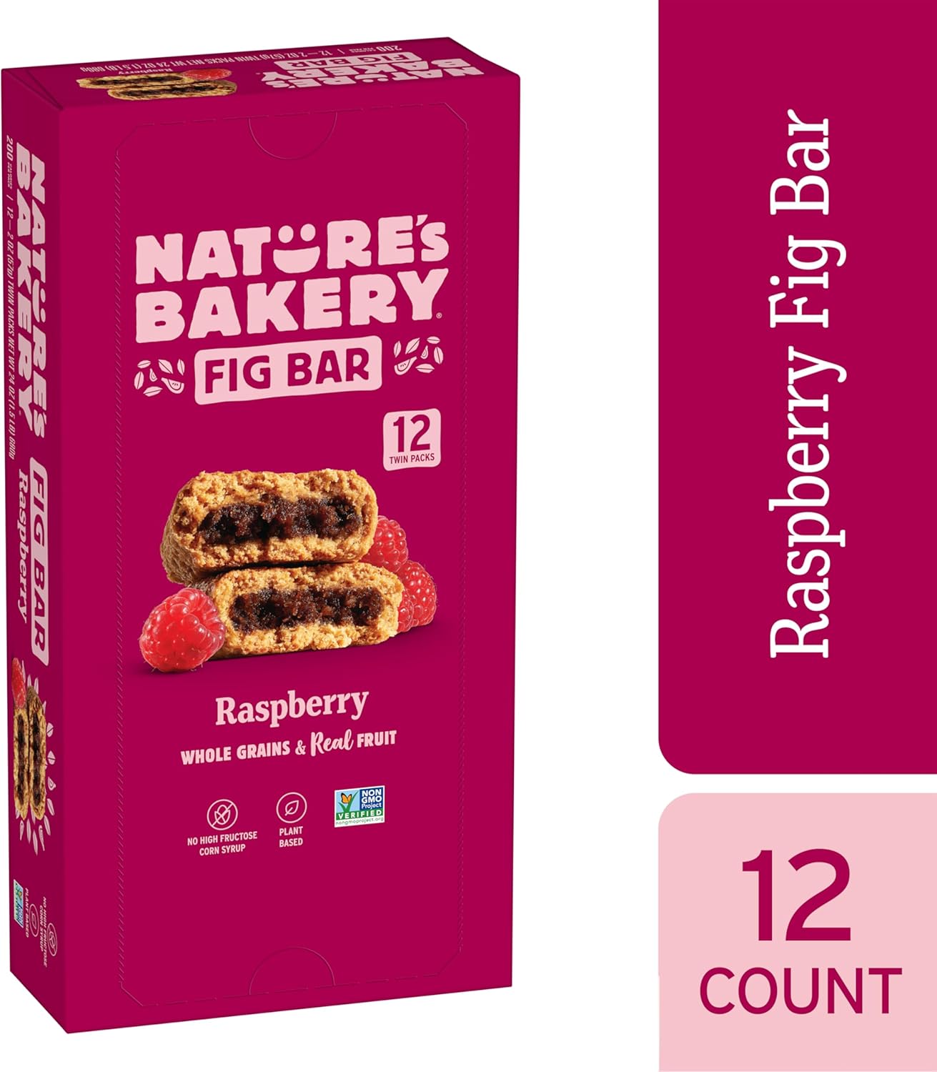 ’s Bakery Whole Wheat Fig Bars, Raspberry, Real Fruit, Vegan,