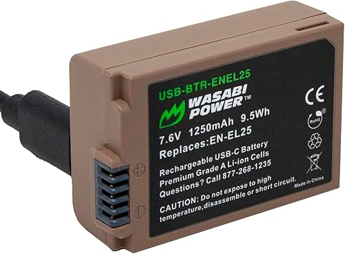 Miniatura 7 de Wasabi Power Batería USB (Serie Ginger) para Nikon EN-EL25 compatible con Nikon Z50, Nikon Z 50, Nikon Z fc