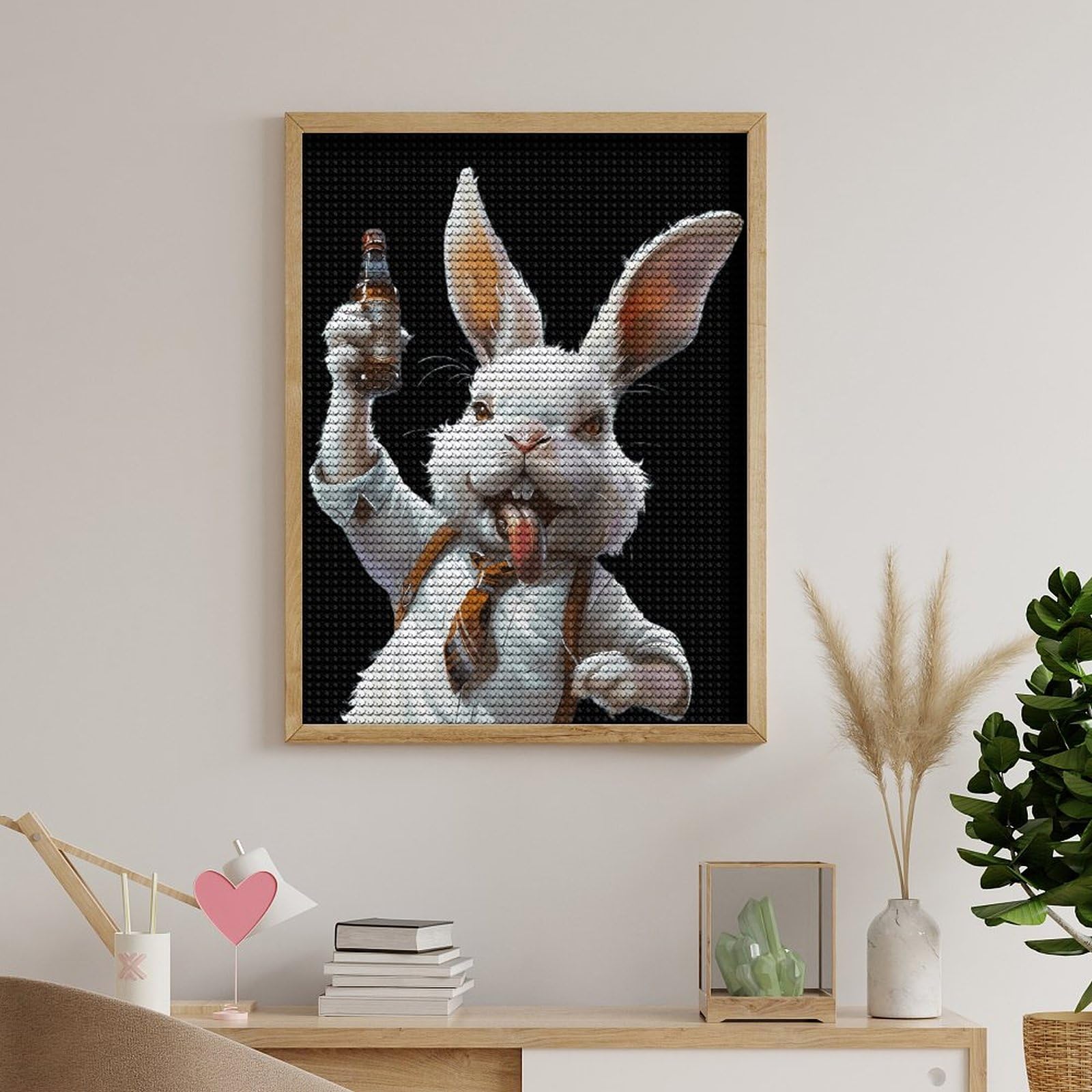 Amazon.co.jp: 酔ったウサギ 面白いダイヤモンドアートキット DIY 絵画