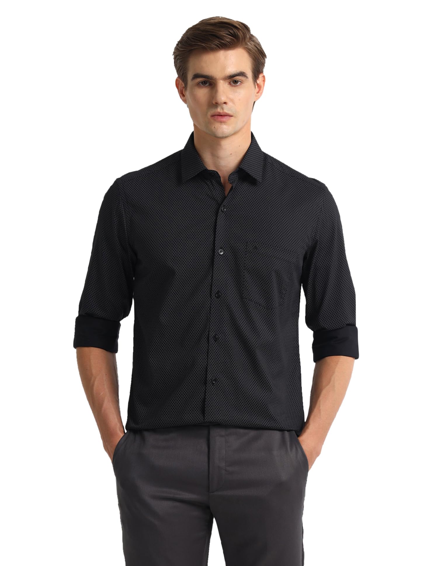 arrow Men's Geometric Slim Fit Shirt-picture-19