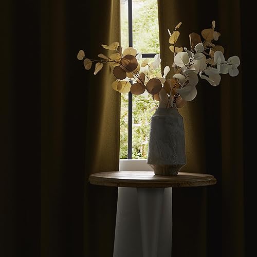 Miniatura 103 de ChrisDowa Cortinas 100% opacas de abedul liso de 96 pulgadas de largo, 2 paneles para dormitorio, sala de estar, oscurecimiento de la habitación de