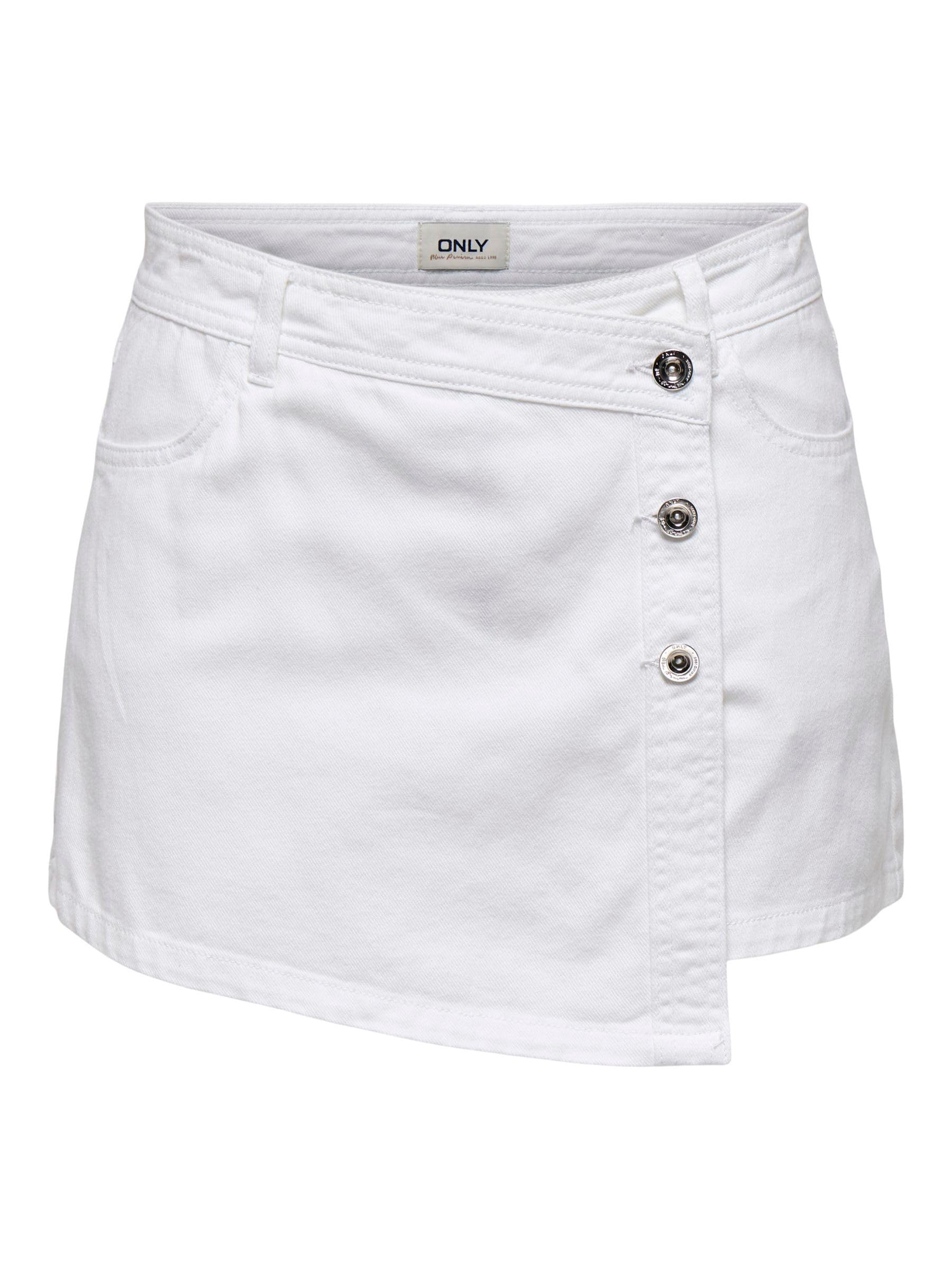 Only Women's White (White Denim) Skirt Onllesly Mini Skirt, S