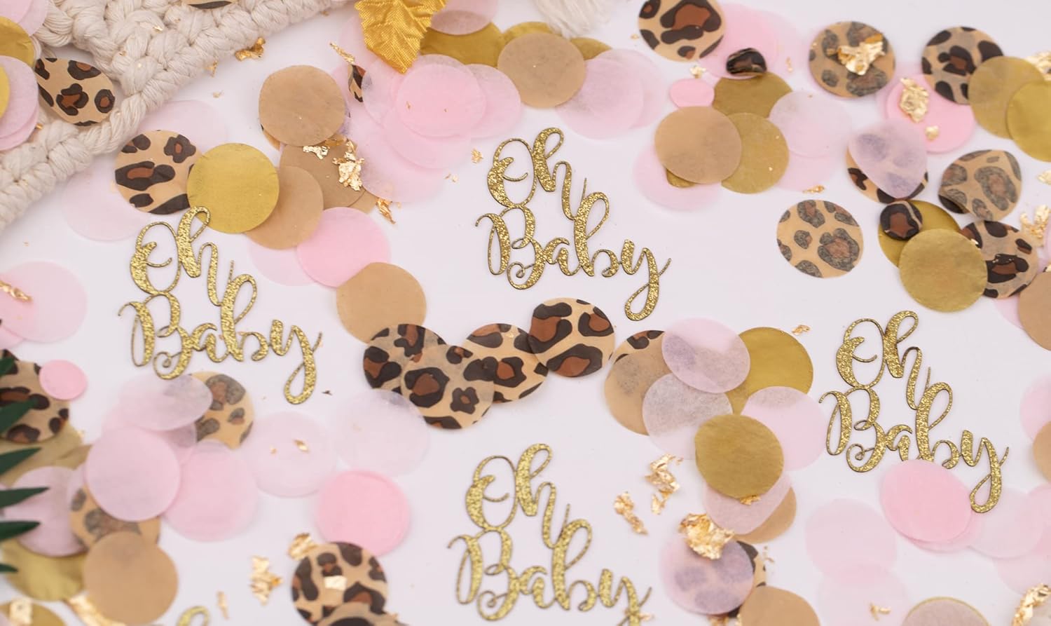 Boho Safari Baby Shower Decorations, Table Confetti, Pink Jungle Baby Shower Decorations For Girl, Leopard Print : Handmade Products