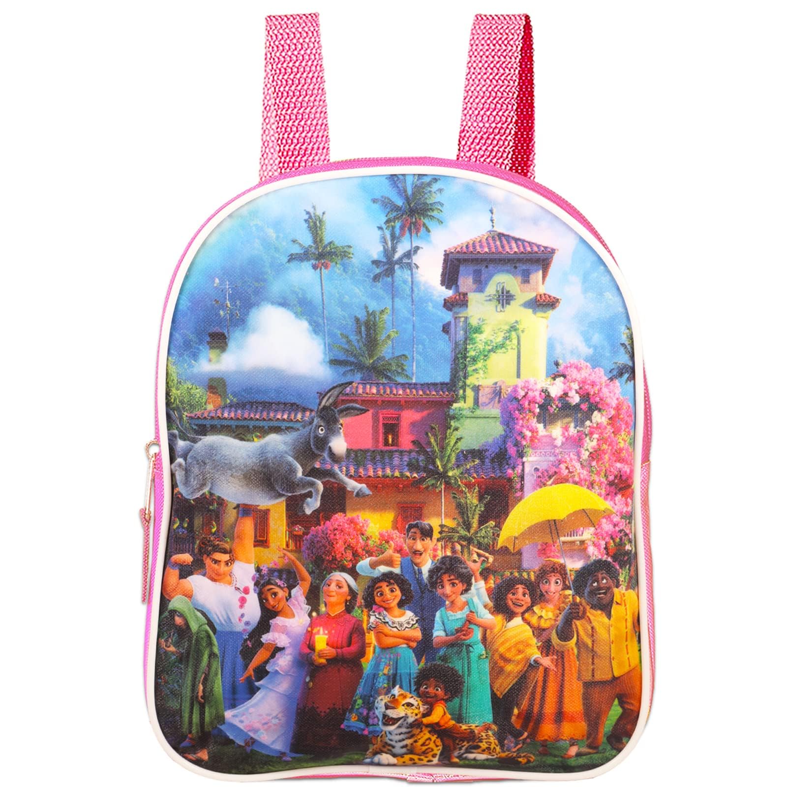 Disney Encanto zestaw upominkowy dla dziewcząt – zestaw z mini plecakiem Encanto Plus Encanto zestaw biżuterii z naszyjnikiem, bransoletką i innymi akcesoriami, prezenty urodzinowe Encanto