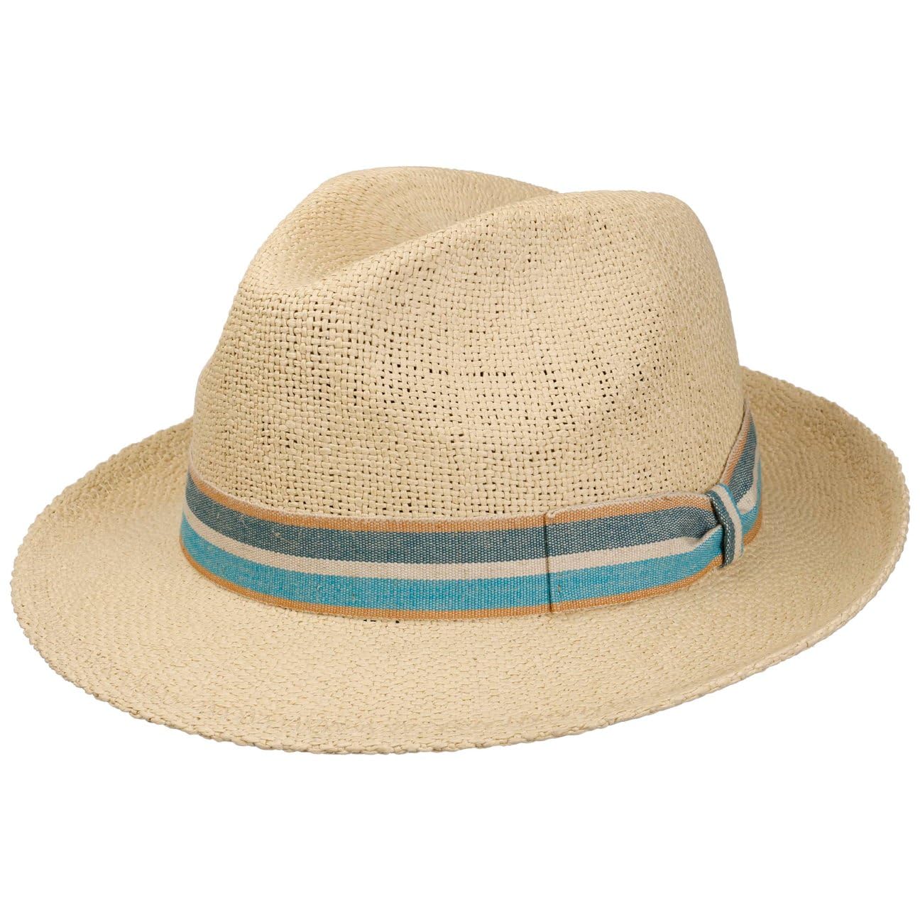 Lierys Losano Sombrero Bogart Fedora de Paja Banda Multicolor Hombre Primavera Verano