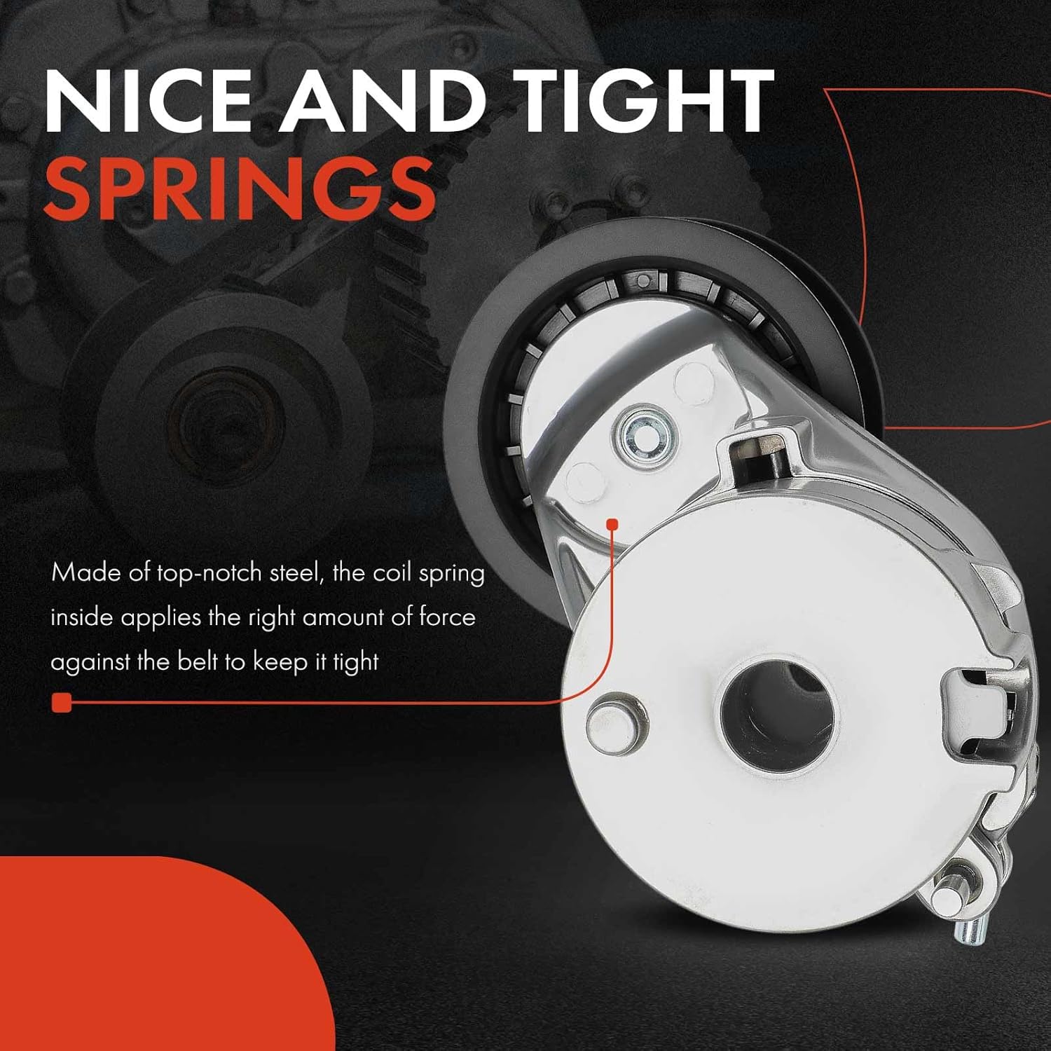 A-Premium Belt Tensioner Assembly with Pulley Compatible with Volkswagen Passat 2006-2018, Passat CC 2009-2010, Atlas 2018-2019, CC 2009-2017, Eos 2007-2008, R32 & Audi A3 Quattro, TT Quattro