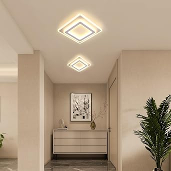 Toolight LED Ceiling Light Square, 44W 4950LM Modern Acrylic LED Ceiling Lamp White, Bright Ceiling Lights for Living Room, Bedroom, Corridor, Hallway, Bathroom, Office, Warm Light 3000K [Energy Class E]