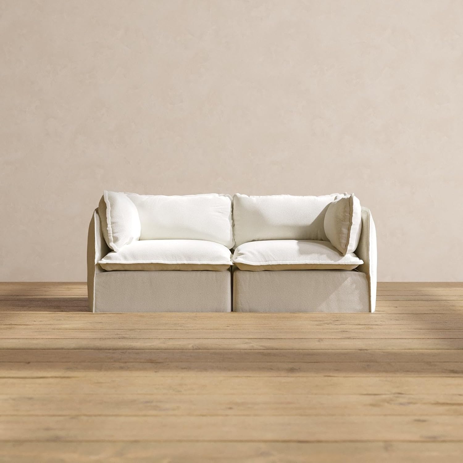 Anabei Slipcover Only - Modular Washable 2-Seater in Eggshell