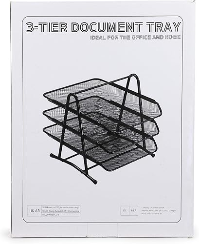 Miniatura 2 de ideallife 3 Tier Stackable Desktop Document, Mesh Letter Trays for Desk Organization - Letters Documents, Mail, Files, Paper for Desk Organizer,